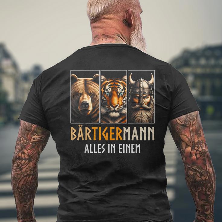 Bärtigermann All In One Retroiking T-Shirt mit Rückendruck Geschenke für alte Männer