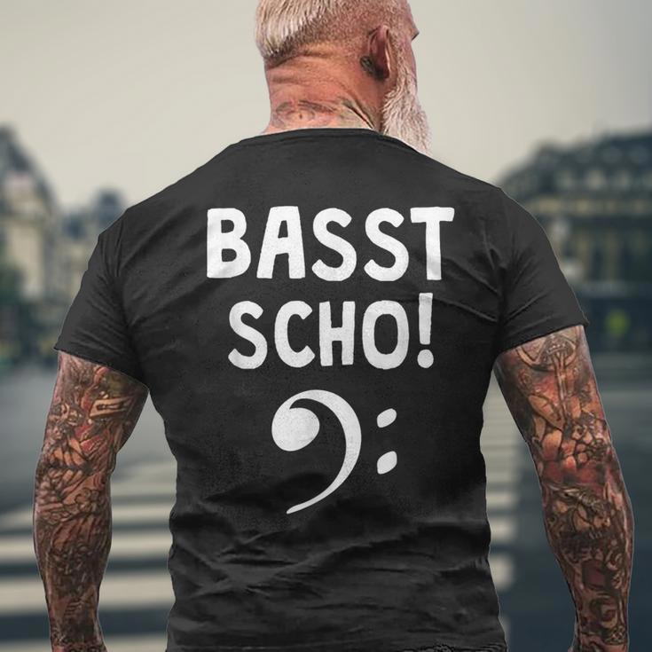 Basst Scho Bass Guitar Bassist T-Shirt mit Rückendruck Geschenke für alte Männer