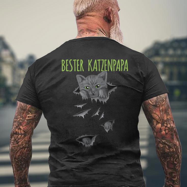 Bester Katzenpapa Cat Owner Pet House Cat T-Shirt mit Rückendruck Geschenke für alte Männer