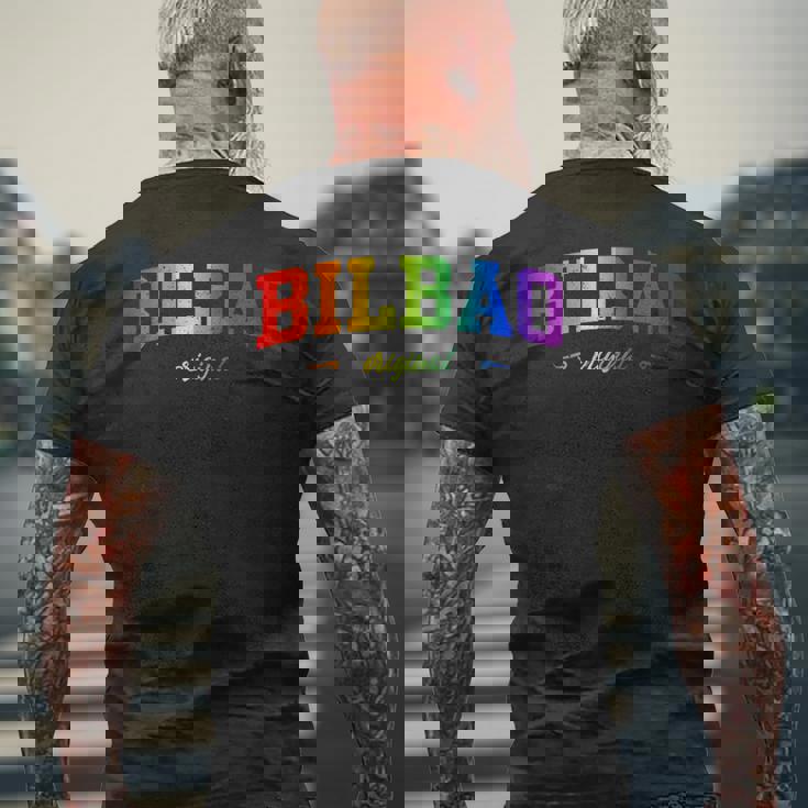 Bilbao Deporte Lgbtqai Souvenir Paísasco Camiseta Hombre Estampado Espalda Regalos para ancianos