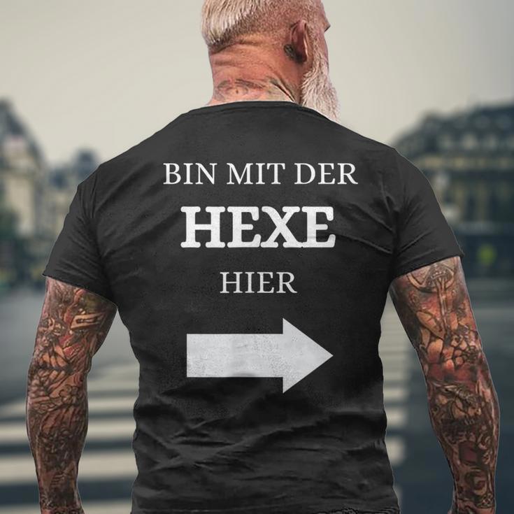 Bin Mit Der Hexe Hier Wizard T-Shirt mit Rückendruck Geschenke für alte Männer