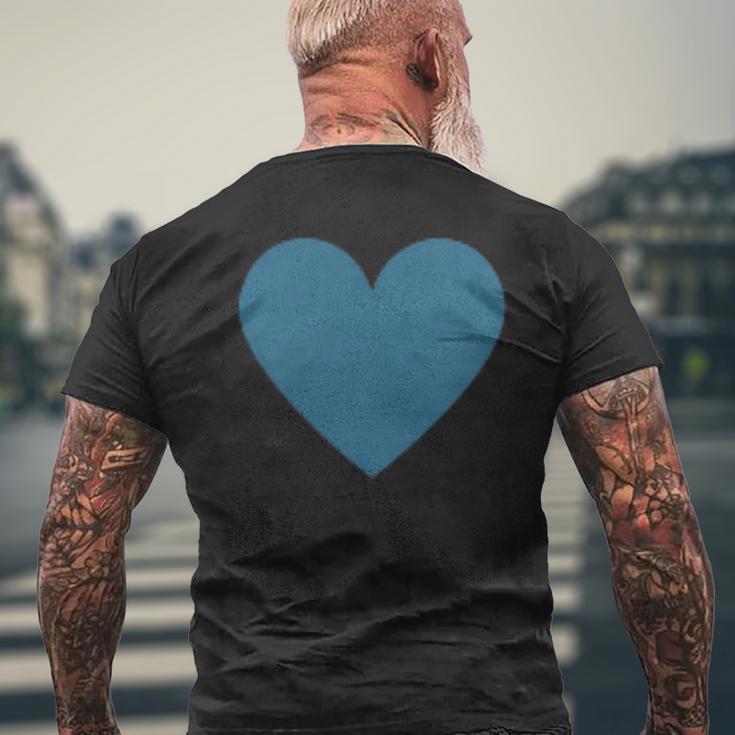 Blaues Herz Simples Minimalistisch Süßes Heart T-Shirt mit Rückendruck Geschenke für alte Männer