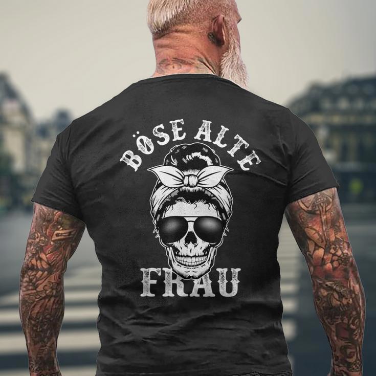 Böse Alte Frau Unordentlicher Brötchenschädel T-Shirt mit Rückendruck Geschenke für alte Männer