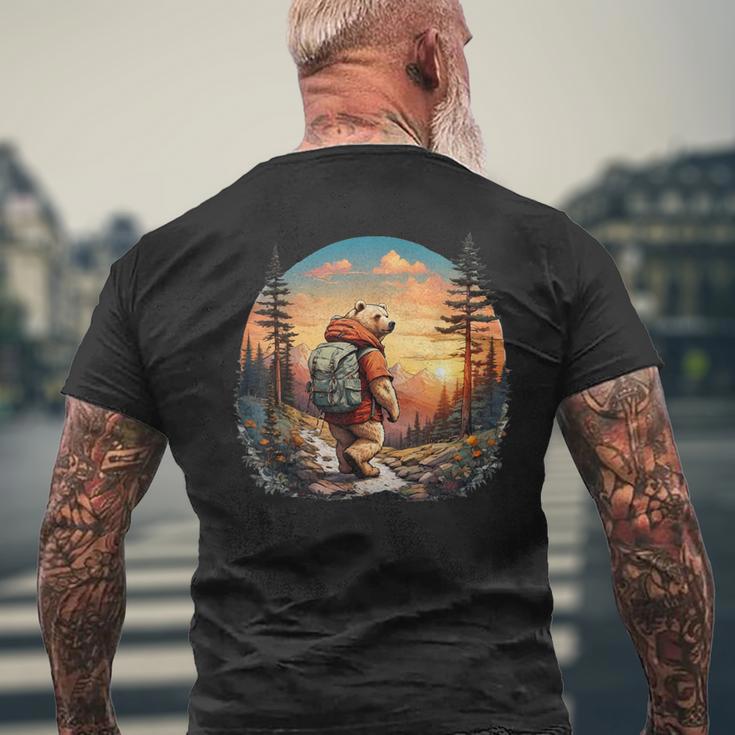 Camping Abenteuer Natur Bär Wandern Berge T-Shirt mit Rückendruck Geschenke für alte Männer