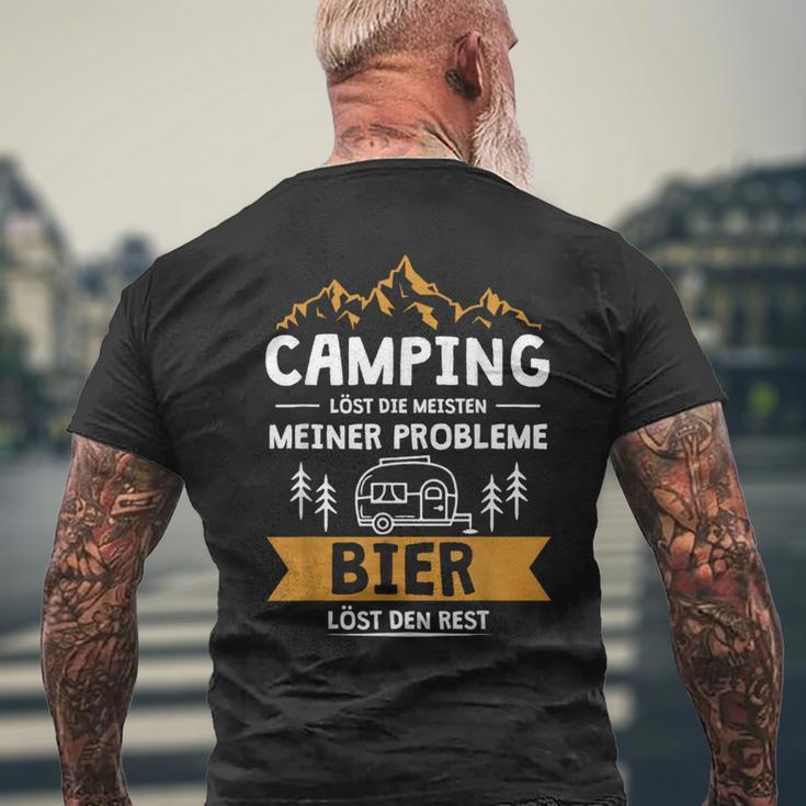 Camping Solves Die Meisten Meiner Probleme Bier Solves Den Rest T-Shirt mit Rückendruck Geschenke für alte Männer