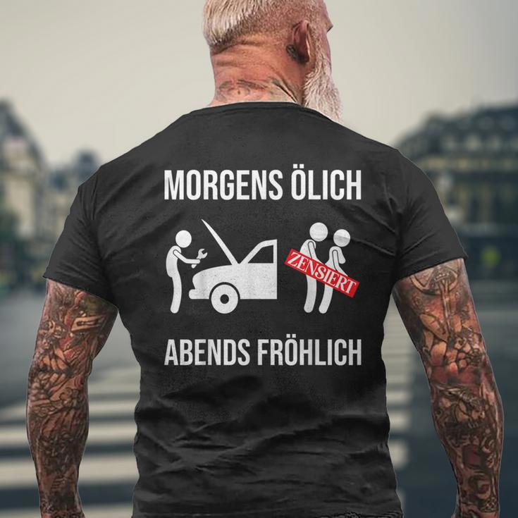 Car Mechanic Mechatronics Screwdriver Oil Evening Happy T-Shirt mit Rückendruck Geschenke für alte Männer