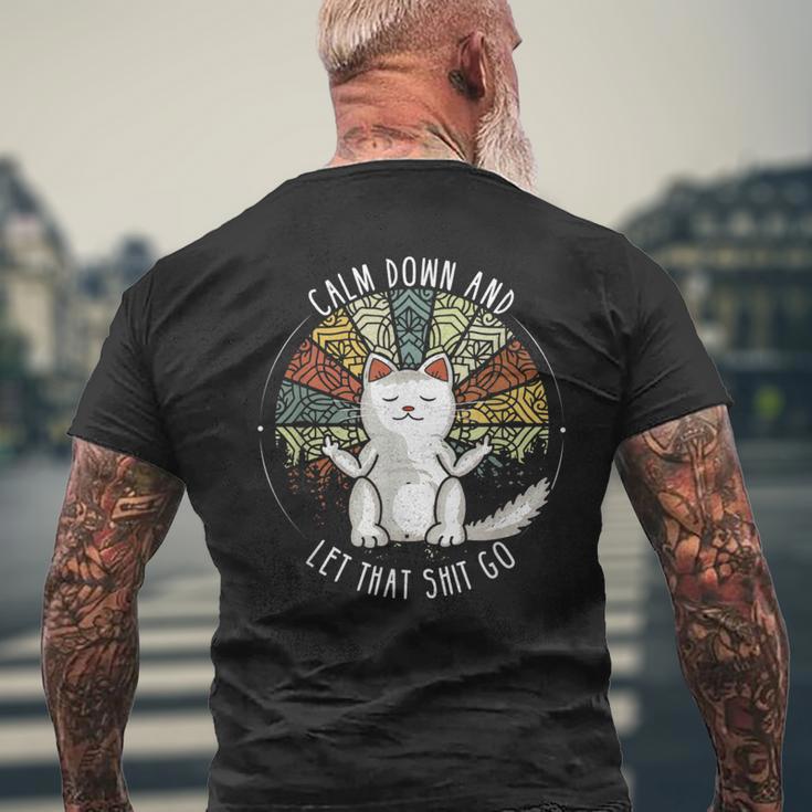 Cat Middle Finger Retro Slogan T-Shirt mit Rückendruck Geschenke für alte Männer