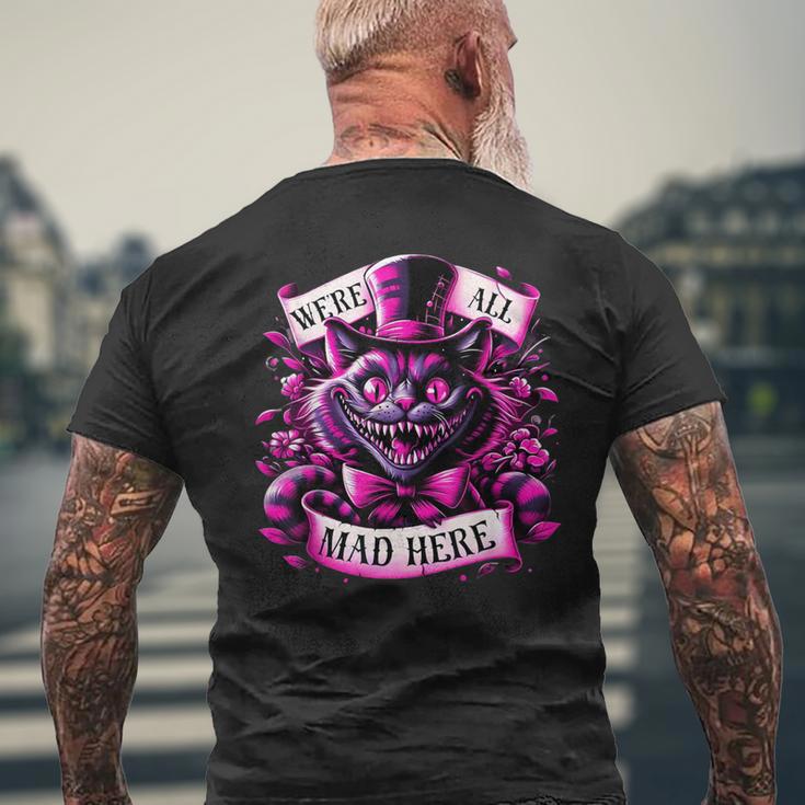 Cheshire Cat Alice In Wonderland Party T-Shirt mit Rückendruck Geschenke für alte Männer