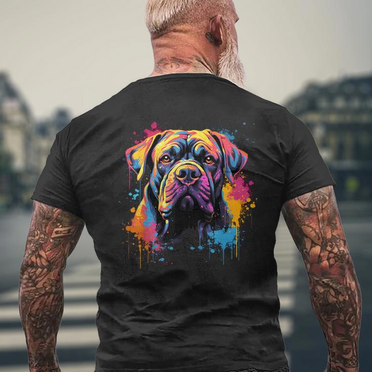 Colourful Cane Corso Dog T-Shirt mit Rückendruck Geschenke für alte Männer