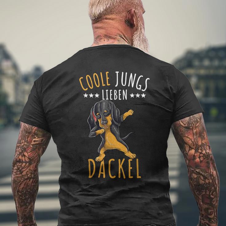 Coole Jungs Lieben Dackel T-Shirt mit Rückendruck Geschenke für alte Männer