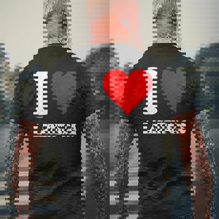 Corazón Rojo I Love Latinas Camiseta Hombre Estampado Espalda Regalos para ancianos