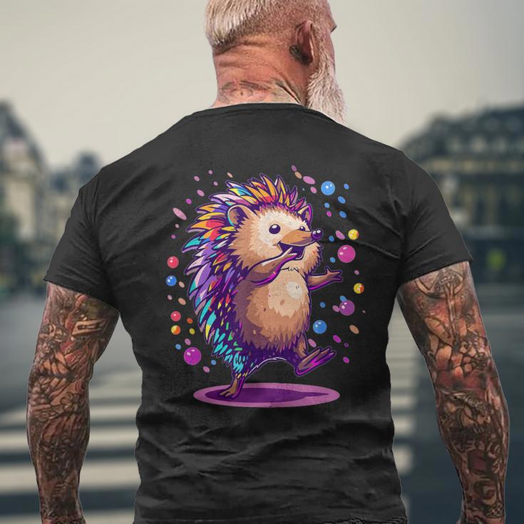 Cute Hedgehog Dancing T-Shirt mit Rückendruck Geschenke für alte Männer