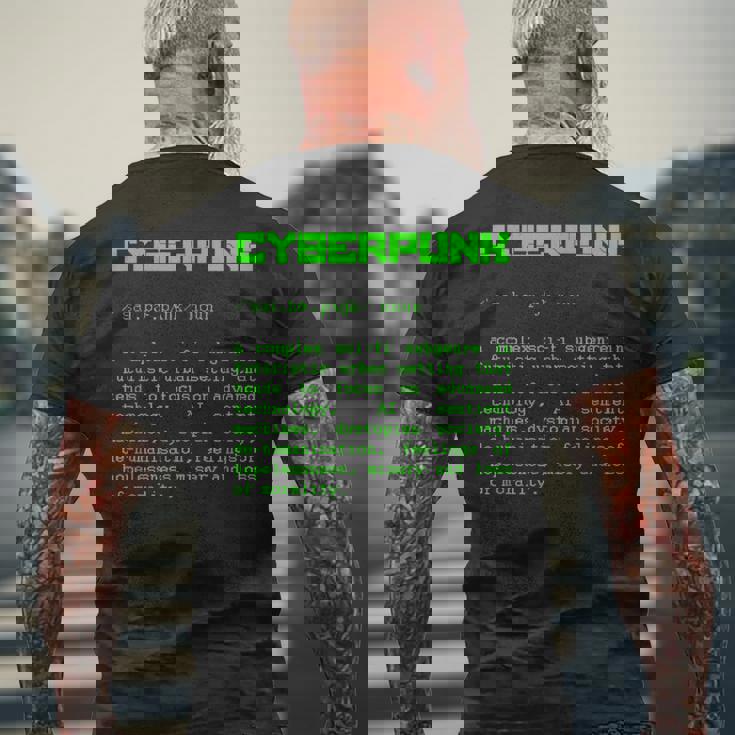 Cyberpunk Word Definition Cyberpunk Camiseta Hombre Estampado Espalda Regalos para ancianos