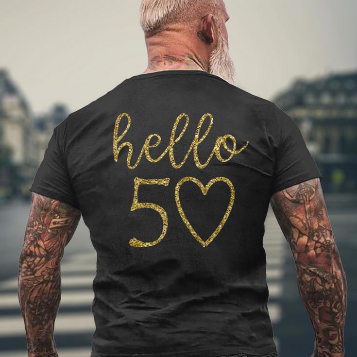 Damen Hello 50 Fifty Heart 50 Geburtstag 50 Jahre Alt T-Shirt mit Rückendruck Geschenke für alte Männer