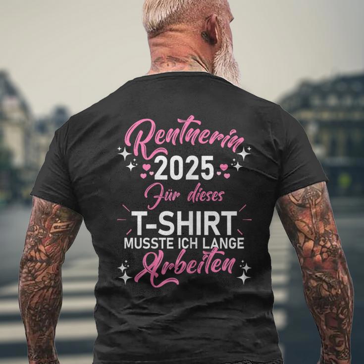 Damen Rente 2025 Ruhestand Pension Deko Dekoration Rentner 2025 T-Shirt mit Rückendruck Geschenke für alte Männer