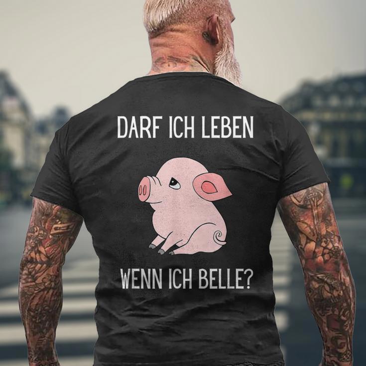 Darf Ich Leben Wenn Ich Belle Animal Loveeganegetarian T-Shirt mit Rückendruck Geschenke für alte Männer