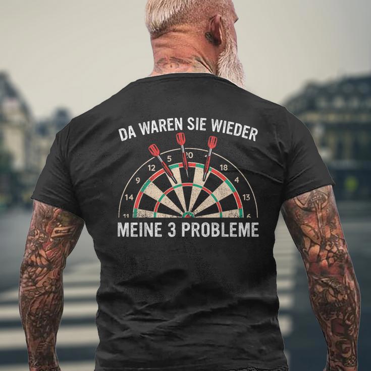 Dart Da Waren Sie Wieder Meine 3 Probleme Darts T-Shirt mit Rückendruck Geschenke für alte Männer