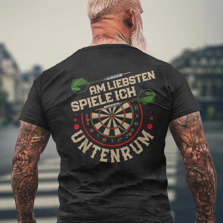 Dart Player Am Liebsten Spiele Ich Untertenrum T-Shirt mit Rückendruck Geschenke für alte Männer