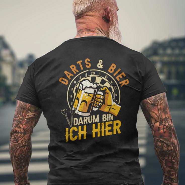 Darts Und Bier Darum Bin Ich Hier Dartspieler Dart T-Shirt mit Rückendruck Geschenke für alte Männer