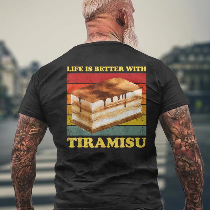 Das Leben Ist Besser Mit Tiramisu Tiramisu T-Shirt mit Rückendruck Geschenke für alte Männer