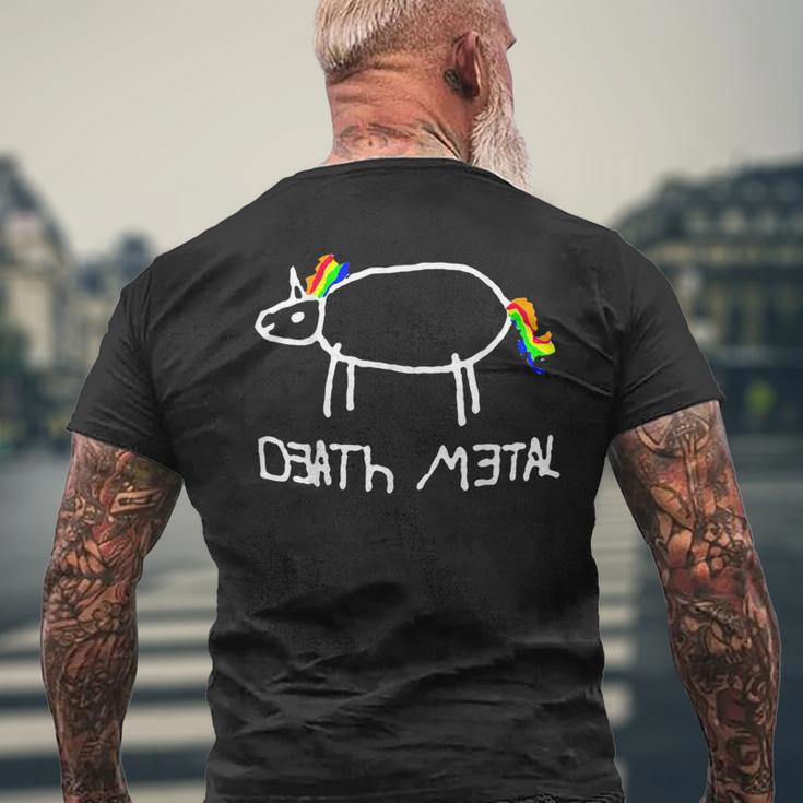 Death Metal Regenbogen Einhorn Metal S-Xxl T-Shirt mit Rückendruck Geschenke für alte Männer