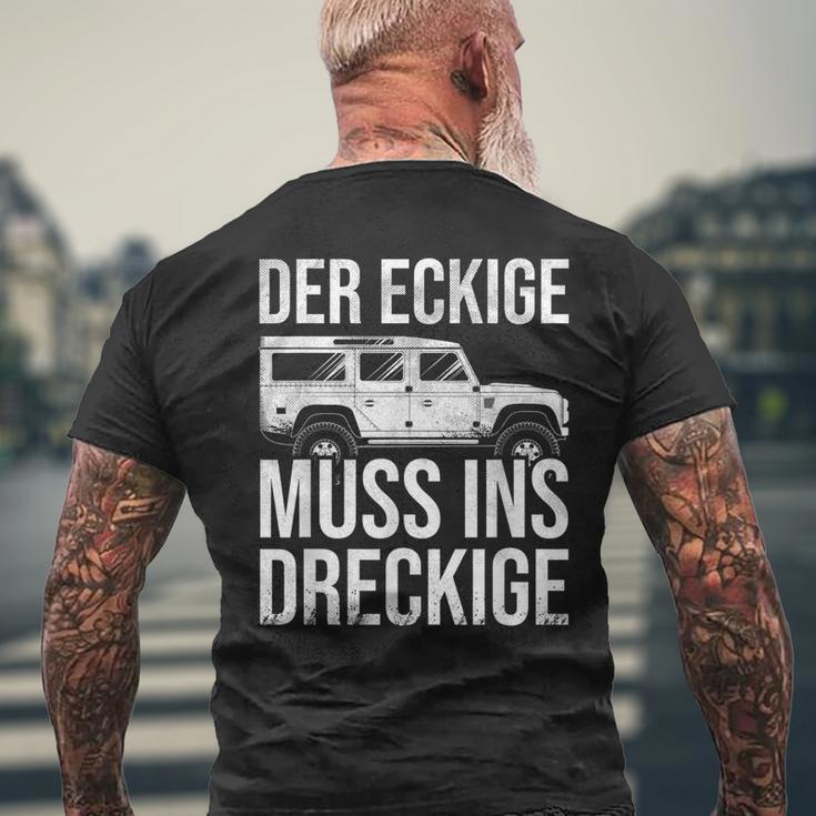 Defender D110 Geländewagen Offroad 4X4 Gelände Matsch Natur T-Shirt mit Rückendruck Geschenke für alte Männer