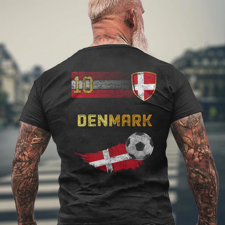 Denmark Football Pride Danish Flag Football Retro Jersey T-Shirt mit Rückendruck Geschenke für alte Männer