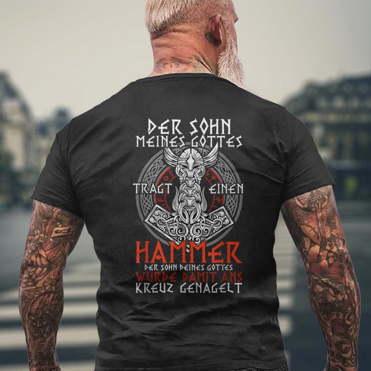 Der Shn Meiner Gottes Trägt Einen Hammer T-Shirt mit Rückendruck Geschenke für alte Männer