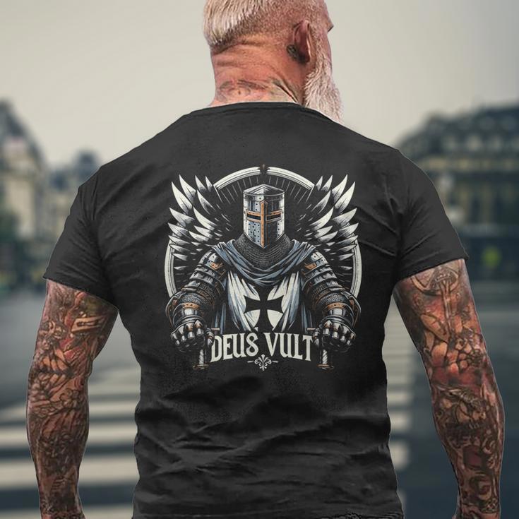 Deusult Crusader Templar T-Shirt mit Rückendruck Geschenke für alte Männer