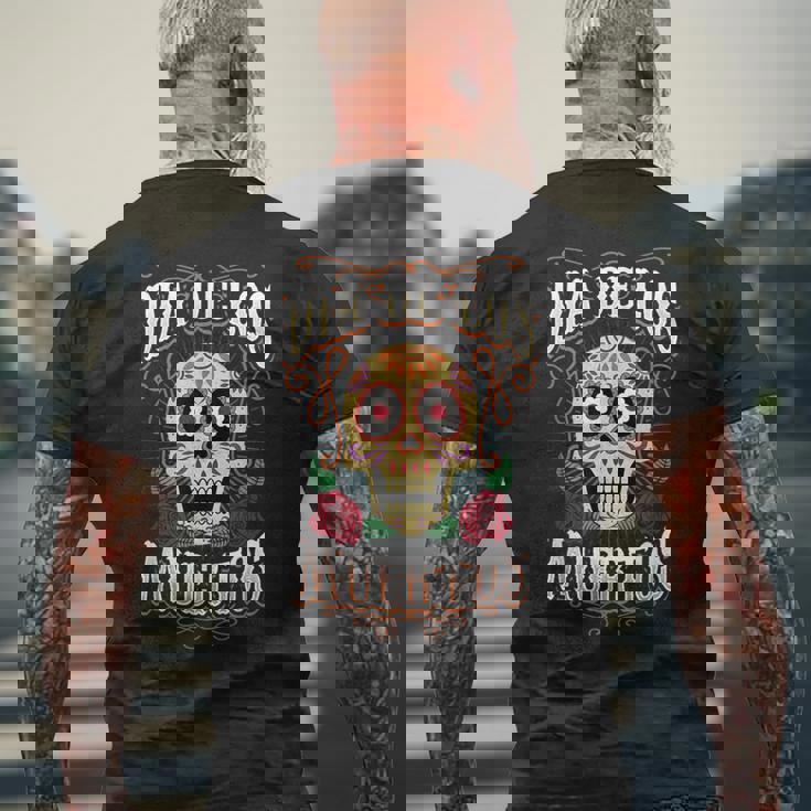 Dia De Los Muertos Il Giorno Dei Morti Calavera T-shirt da uomo con stampa posteriore Regalos para ancianos