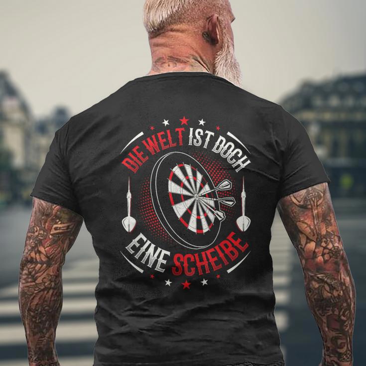 Die Welt Ist Doch Eine Disc Dart T-Shirt mit Rückendruck Geschenke für alte Männer