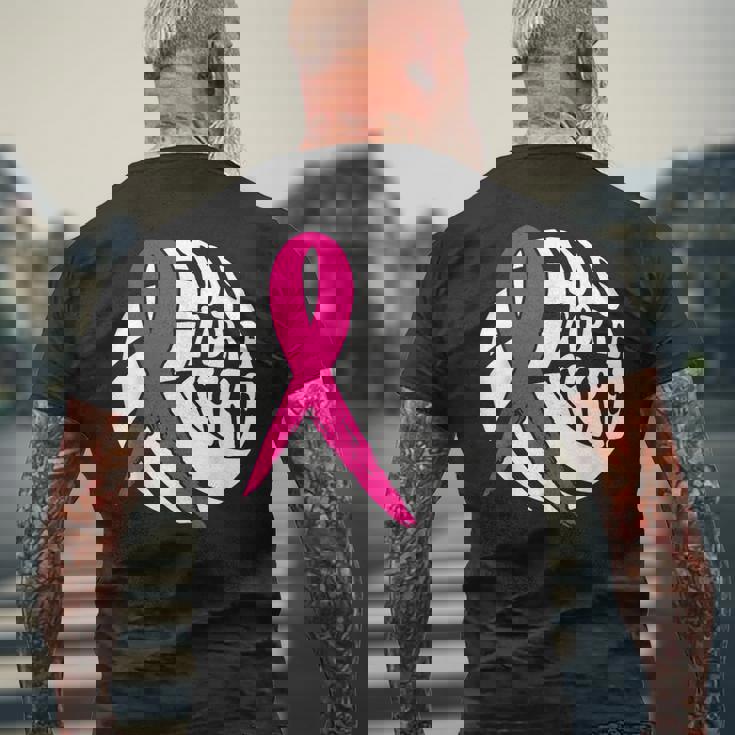 Dig For Cure Pink Ribbon Volleyball Breast Cancer Awareness Men's T-shirt Back Print Gifts for Old Men