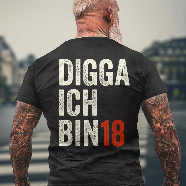 Digga Ich Bin 18 Jahre 18Th Birthday Boy Slogan T-Shirt mit Rückendruck Geschenke für alte Männer