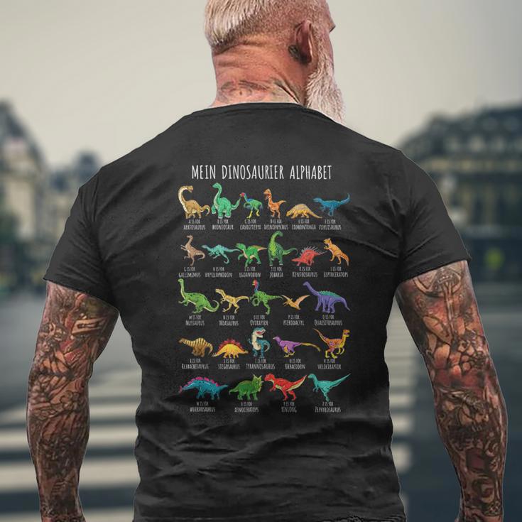 Dinosaur Types Alphabet A-Z Dino Abc T-Rex T-Shirt mit Rückendruck Geschenke für alte Männer