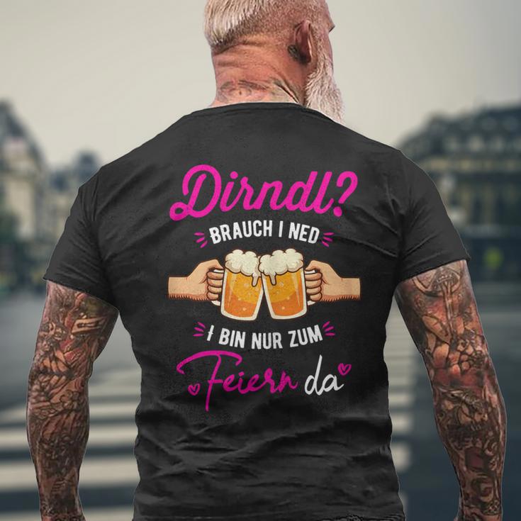 Dirndl Ich Ned Bin Nur Zum Feiern Da Oktoberfest T-Shirt mit Rückendruck Geschenke für alte Männer