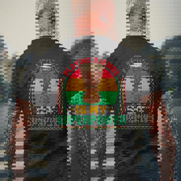 Djembe Musicista Africano Strumento Etnico Conga Afrobeat T-shirt da uomo con stampa posteriore Regalos para ancianos