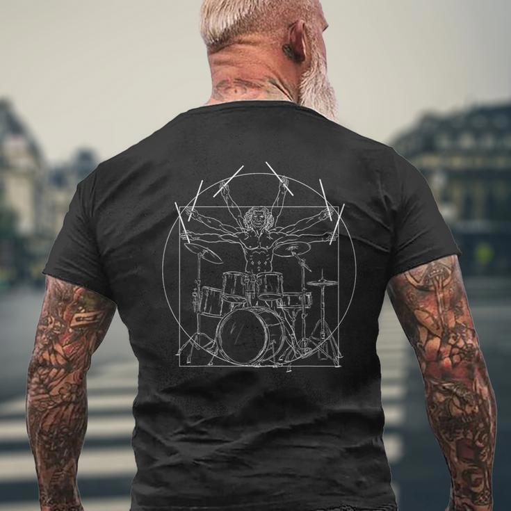 Drummer Drummer Dainci Drummer Rock Music T-Shirt mit Rückendruck Geschenke für alte Männer