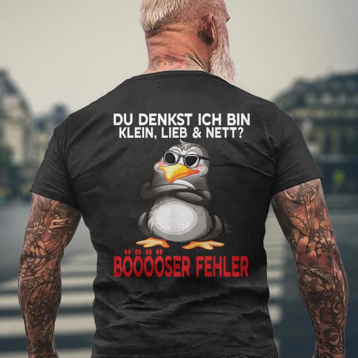 Du Denkst Ich Bin Klein Lieb Und Nett Cute Penguin T-Shirt mit Rückendruck Geschenke für alte Männer