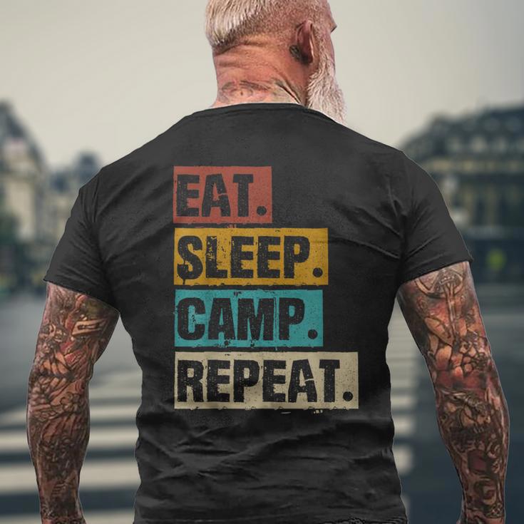 Eat Sleep Camp Repeat -Intage Outdoor Camping Camper T-Shirt mit Rückendruck Geschenke für alte Männer