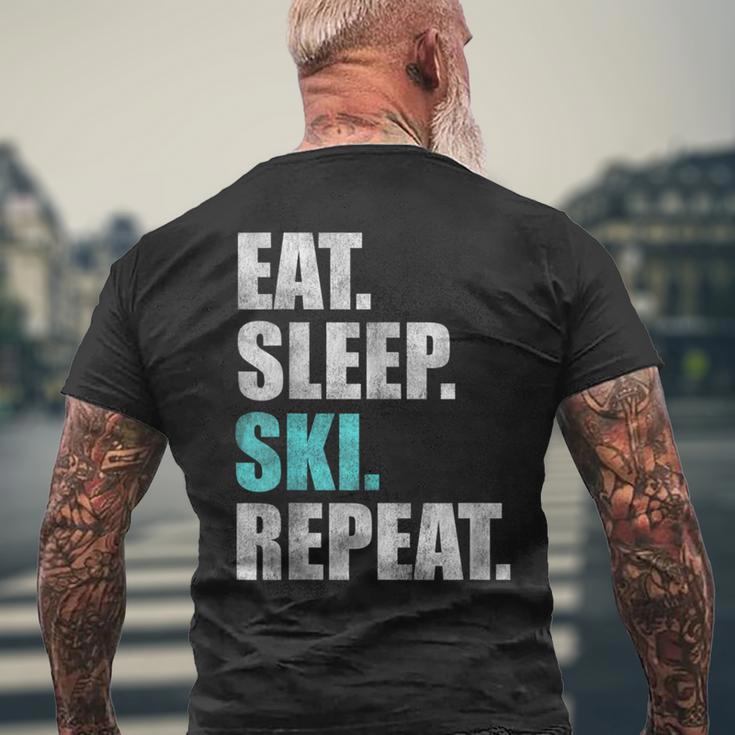 Eat Sleep Ski Repeat T-Shirt mit Rückendruck Geschenke für alte Männer