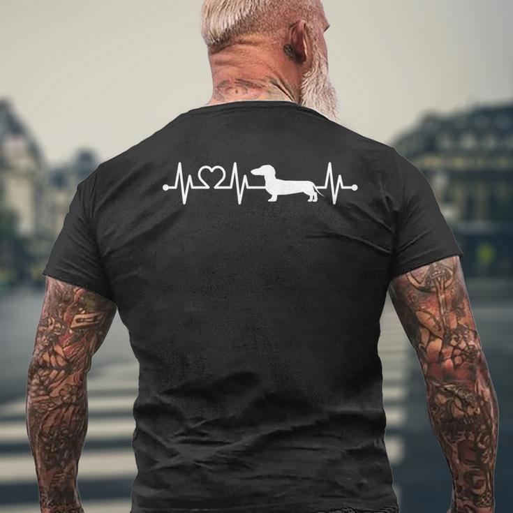 Ekg Heartbeat Dachshund Dachshund Teckel For Dog Owners T-Shirt mit Rückendruck Geschenke für alte Männer