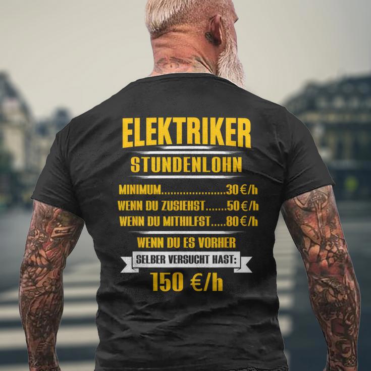 Elektriker Stundenlohn Stundensatz T-Shirt mit Rückendruck Geschenke für alte Männer