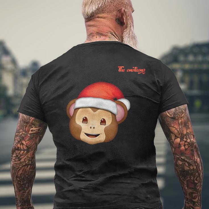 Emoji-Nikolausmütze-Affengesicht T-Shirt mit Rückendruck Geschenke für alte Männer