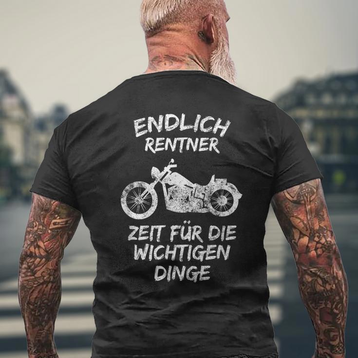 Endlich Rentner Motorcycle T-Shirt mit Rückendruck Geschenke für alte Männer