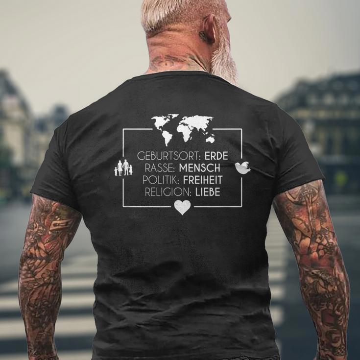 Erde Rasse Mensch Birth Place T-Shirt mit Rückendruck Geschenke für alte Männer