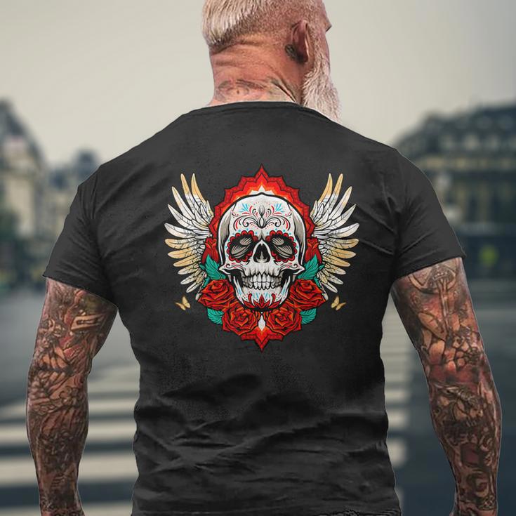 Feliz Dia De Los Muertos Sugar Skull Heaven Angel T-Shirt mit Rückendruck Geschenke für alte Männer