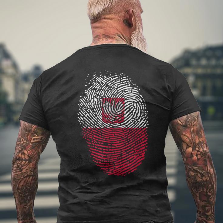 Fingerprint Children's Poland T-Shirt mit Rückendruck Geschenke für alte Männer