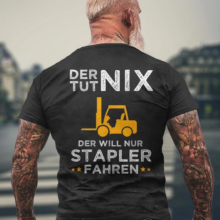 Forklift Driver Forklift Truck Warehouse T-Shirt mit Rückendruck Geschenke für alte Männer