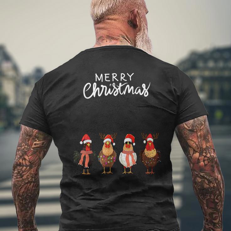 Frohe Weihnachten Hühner Mit Weihnachtsmützen Süßer Hühnerliebhaber T-Shirt mit Rückendruck Geschenke für alte Männer