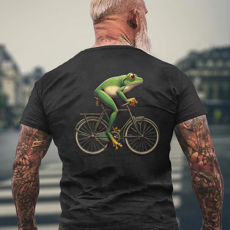 With Frosch Fährt Fahrrad Motif T-Shirt mit Rückendruck Geschenke für alte Männer